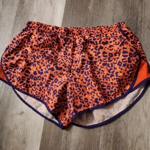 Orange and Purple Leopard Print Nike Shorts